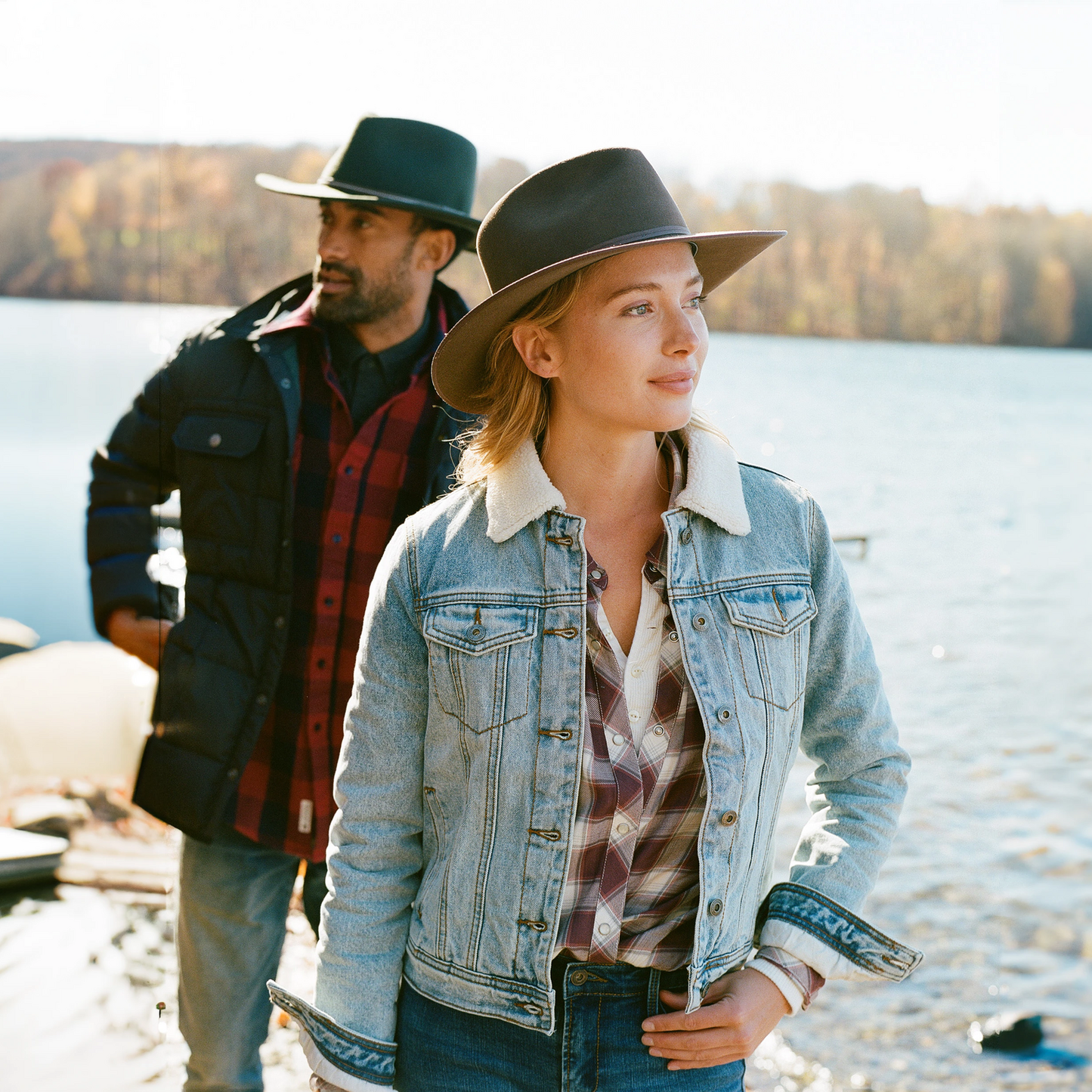 Denim Sherpa Lined Jacket Women