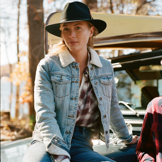 Denim Sherpa Lined Jacket Women