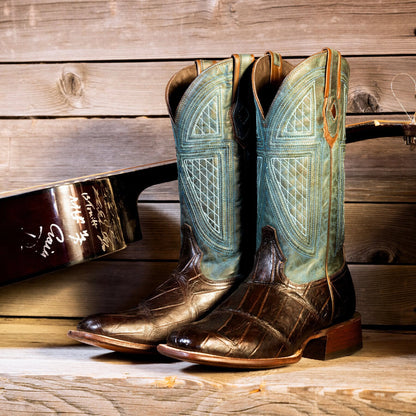 Big Horn Tobacco Alligator Cowboy Boot Men
