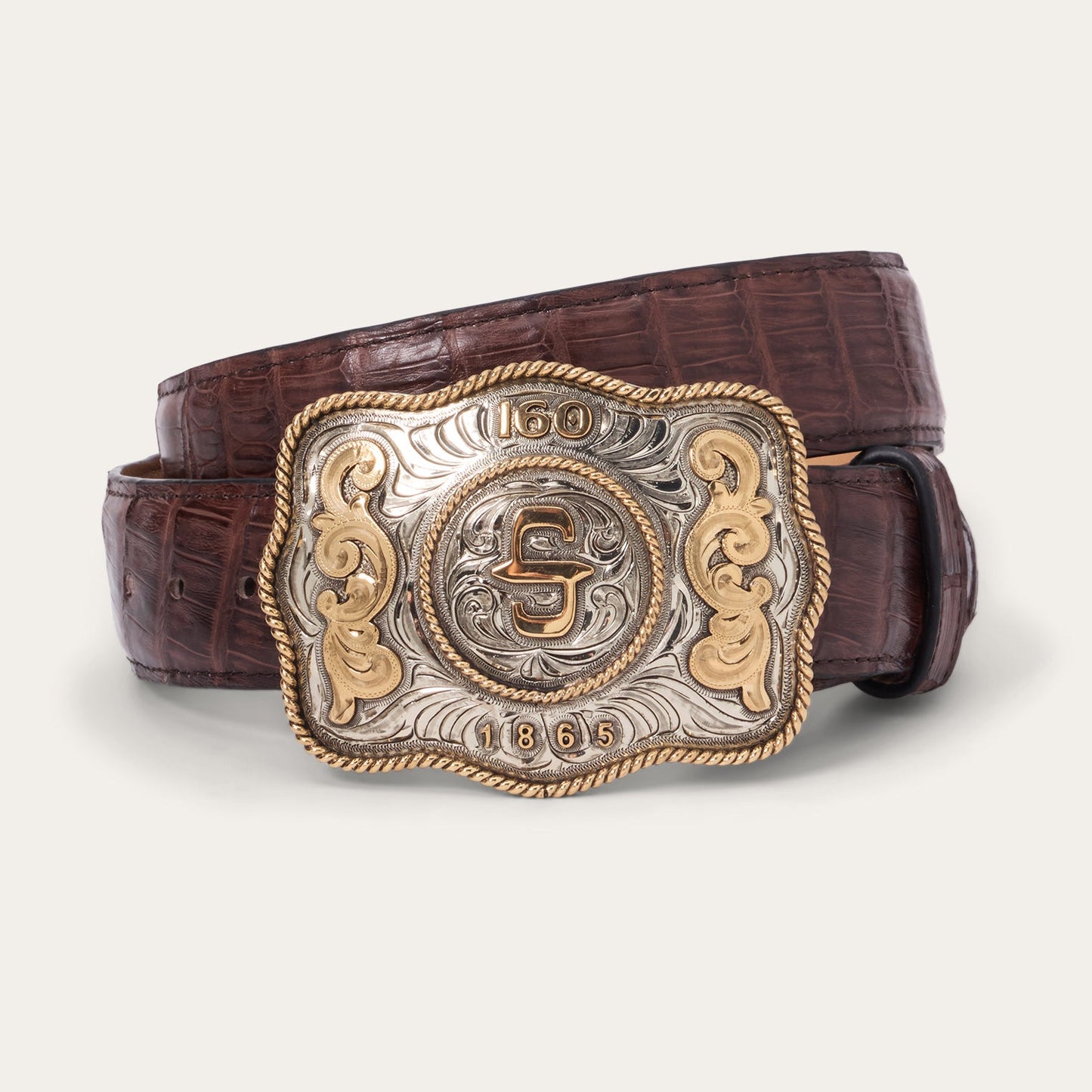 160th Anniversary Plaque Belt Buckle Silver Men