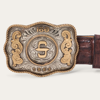 160th Anniversary Plaque Belt Buckle Silver Men
