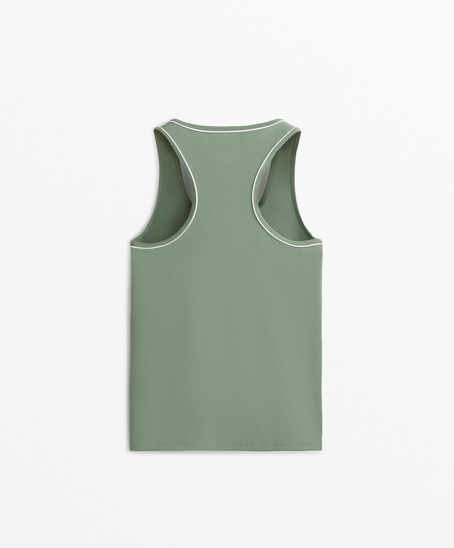 Piping detail sleeveless T-shirt
