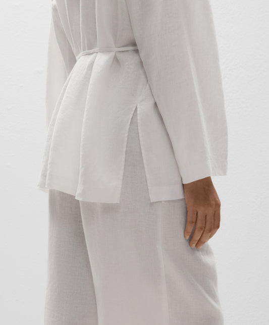 100% linen side tie kimono shirt