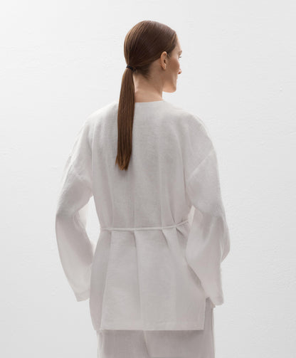 100% linen side tie kimono shirt