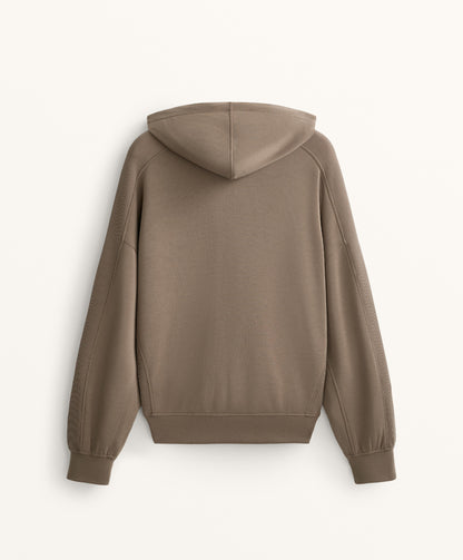 Boxy rib detail hoodie in soft modal