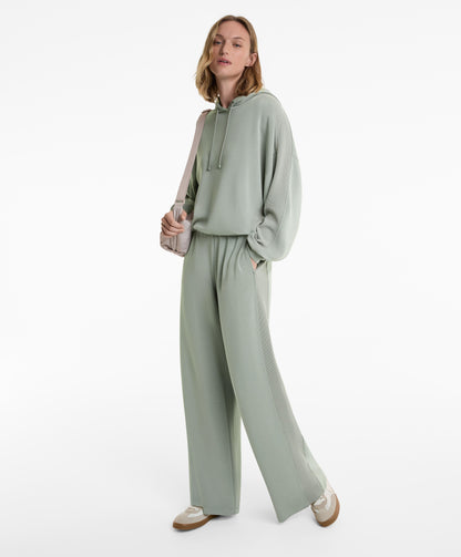 Boxy rib detail hoodie in soft modal