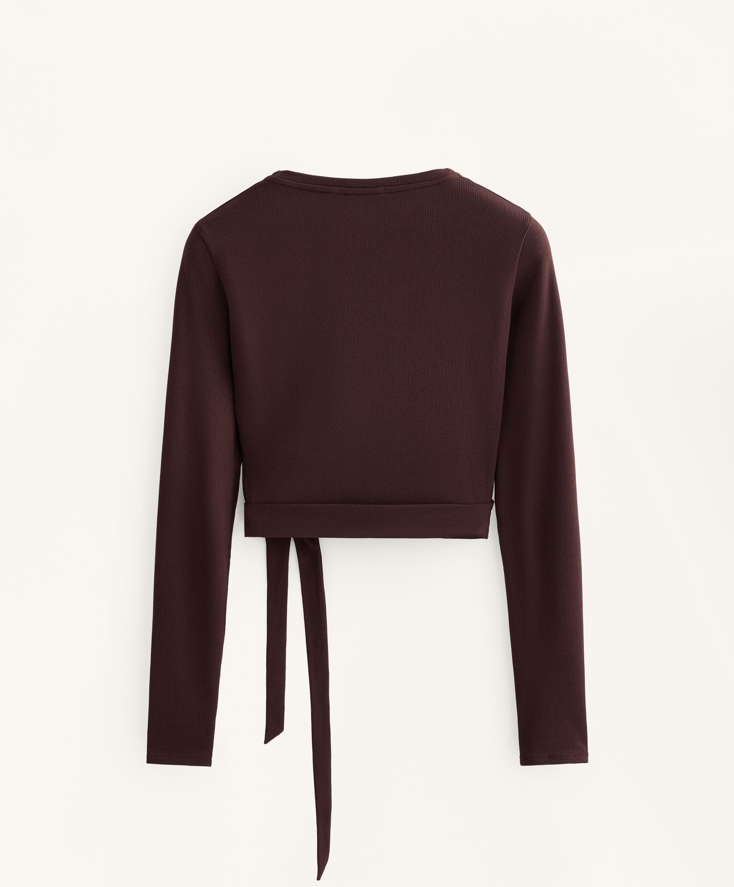 Wrap Over Rib Cotton Blend T-Shirt