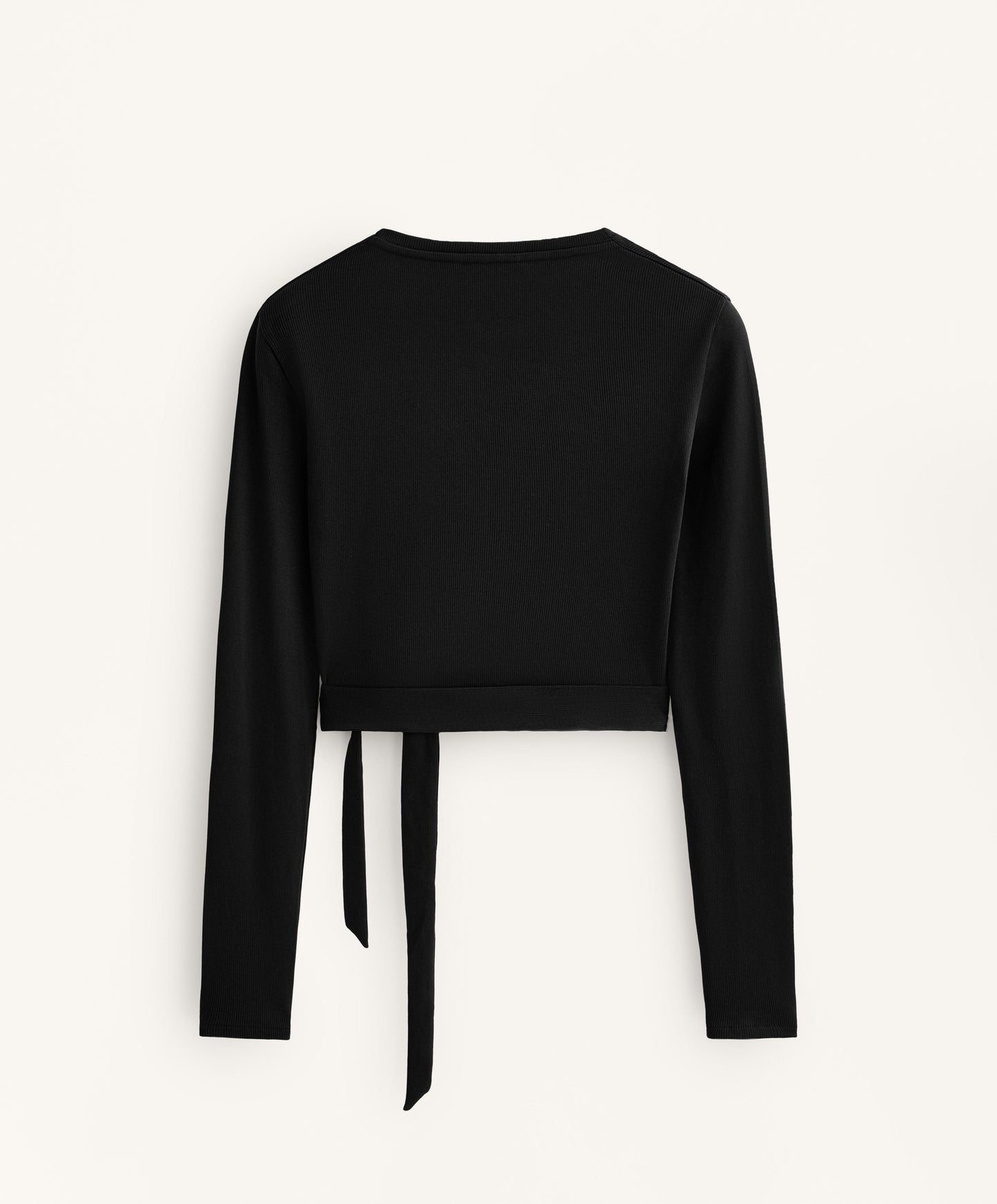 Wrap Over Rib Cotton Blend T-Shirt