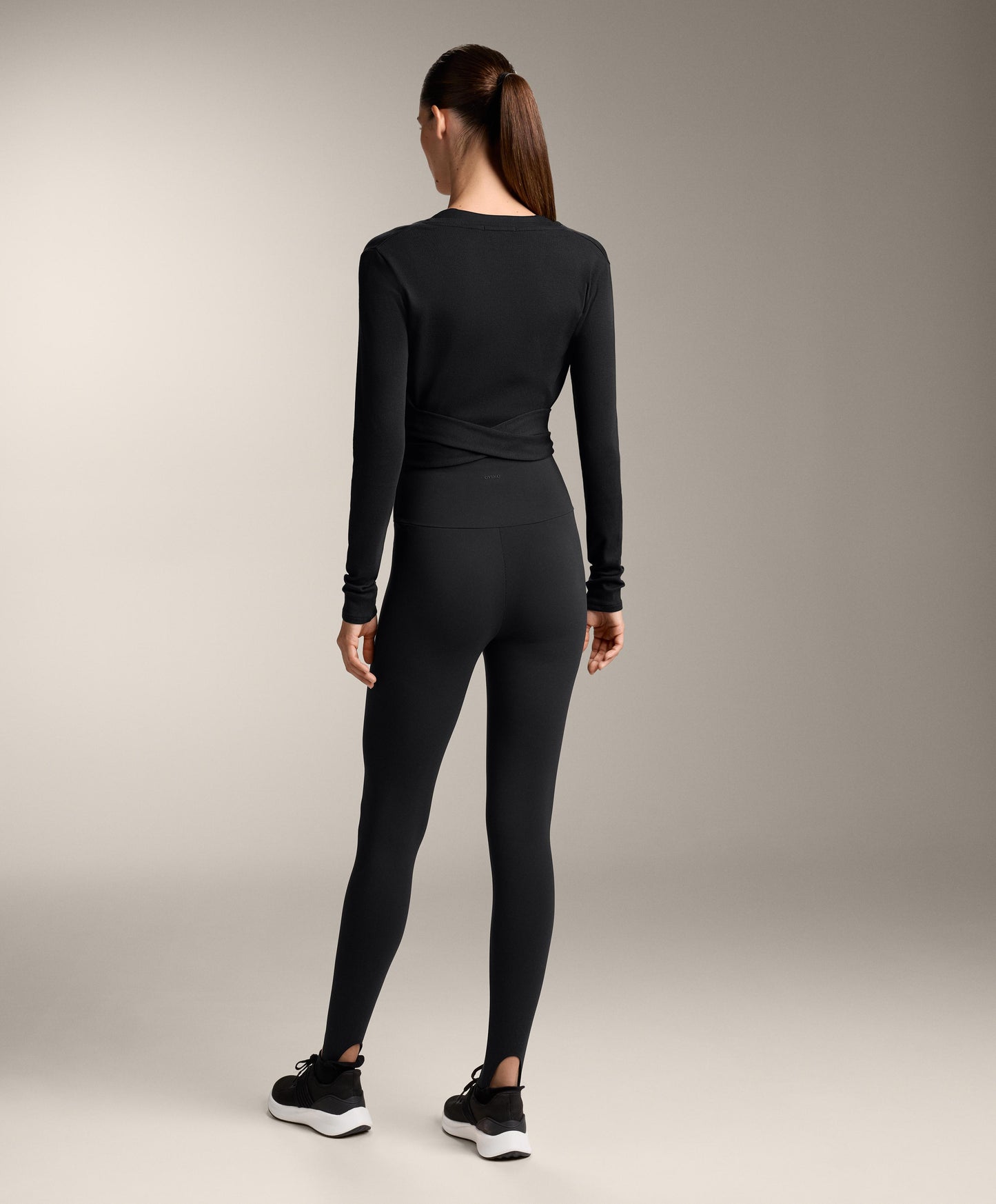 Wrap Over Rib Cotton Blend T-Shirt