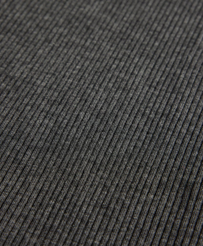 High neck rib T-shirt with lyocell