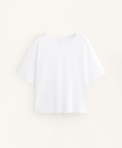 Boxy short-sleeve cotton blend T-shirt