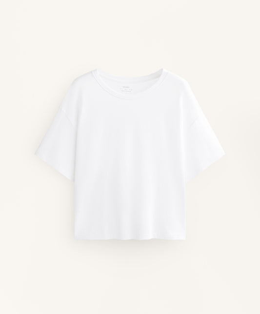 Boxy short-sleeve cotton blend T-shirt