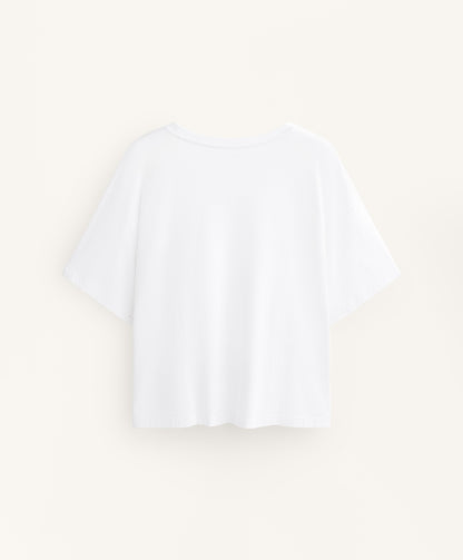 Boxy short-sleeve cotton blend T-shirt