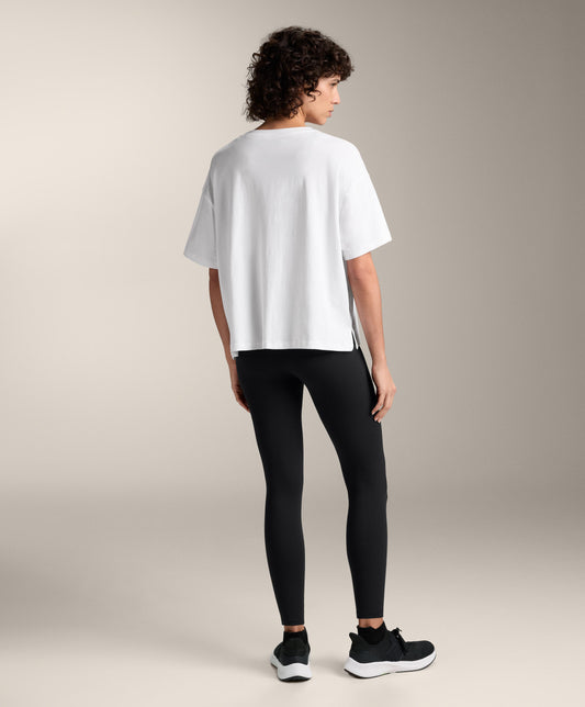 Boxy short-sleeve cotton blend T-shirt