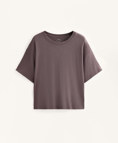 Boxy short-sleeve cotton blend T-shirt