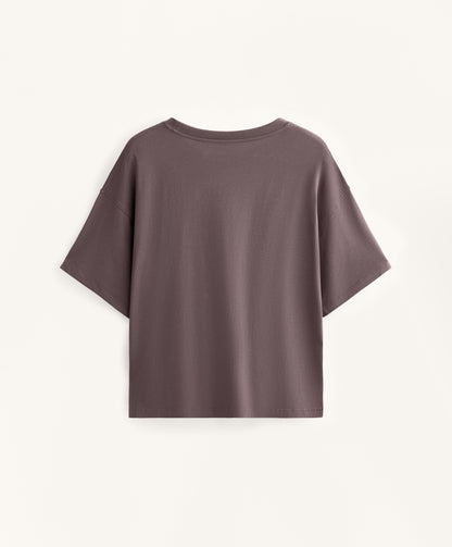 Boxy short-sleeve cotton blend T-shirt