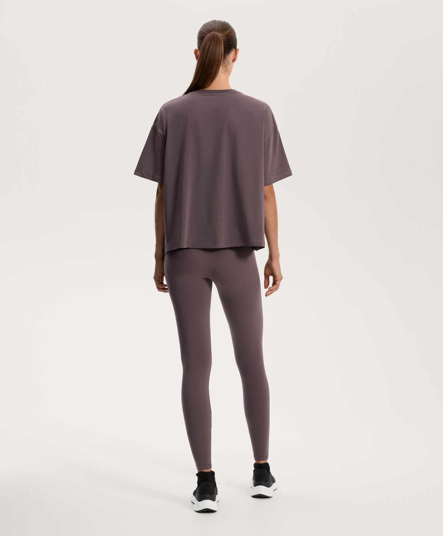 Boxy short-sleeve cotton blend T-shirt