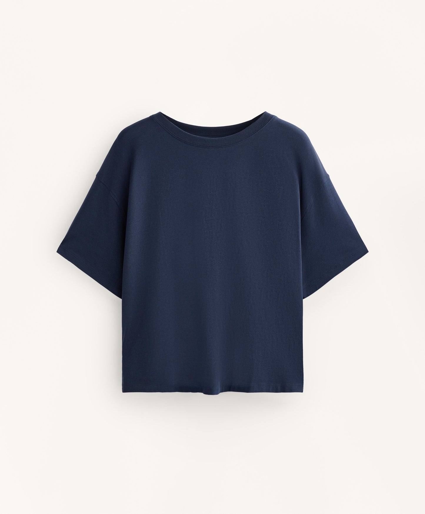 Boxy short-sleeve cotton blend T-shirt