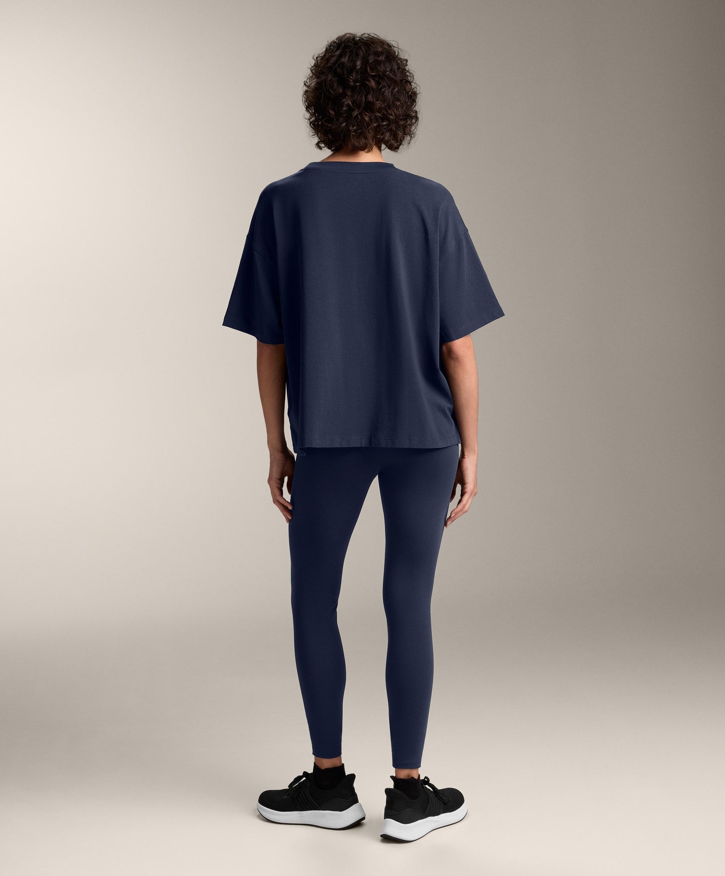 Boxy short-sleeve cotton blend T-shirt