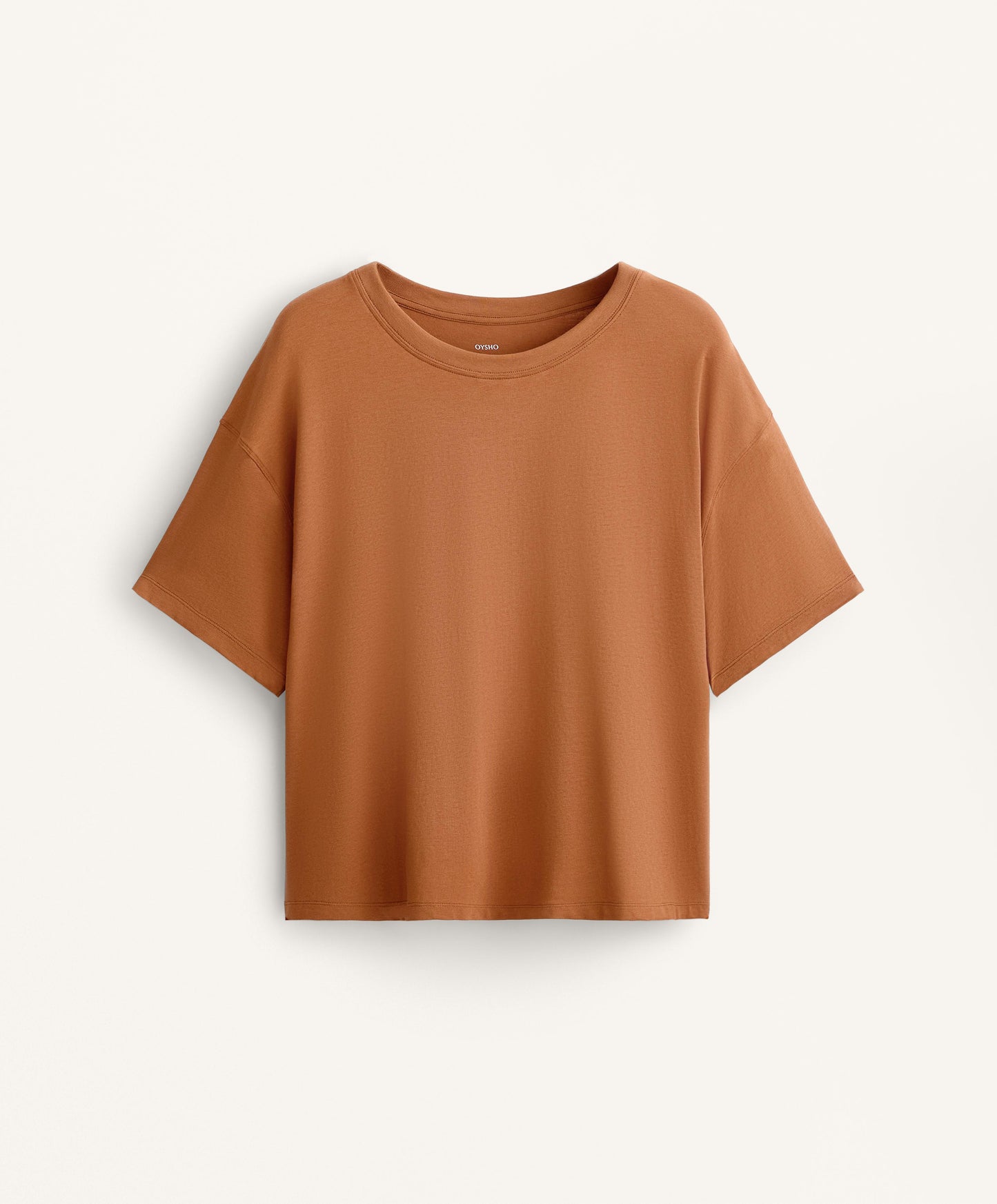 Boxy short-sleeve cotton blend T-shirt