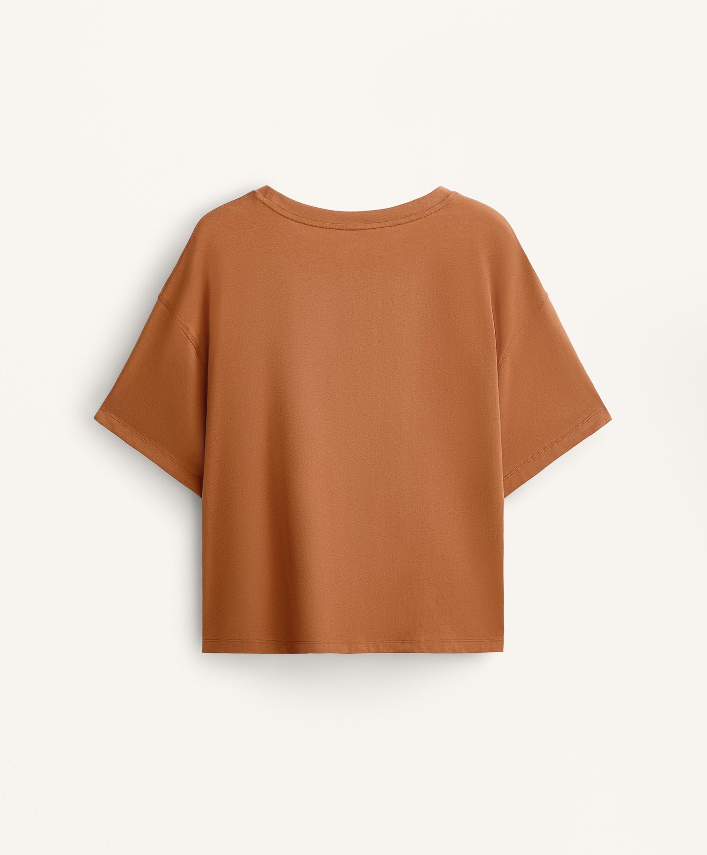 Boxy short-sleeve cotton blend T-shirt