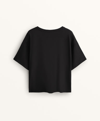 Boxy short-sleeve cotton blend T-shirt