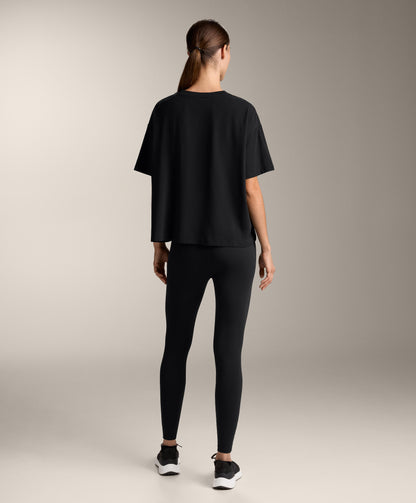Boxy short-sleeve cotton blend T-shirt