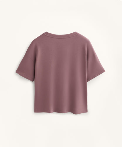 Boxy short-sleeve cotton blend T-shirt