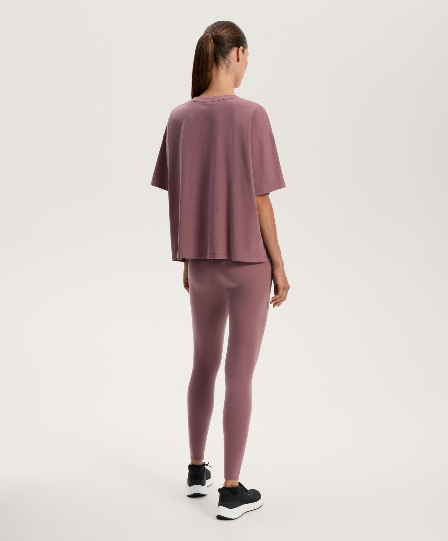 Boxy short-sleeve cotton blend T-shirt