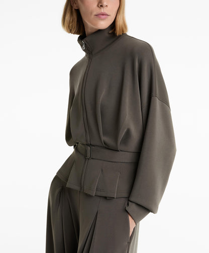 Soft-touch modal belted jacket