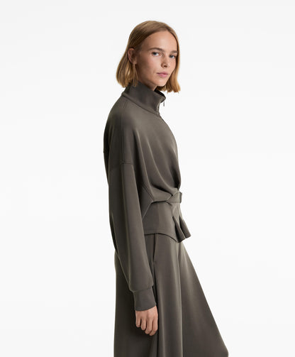 Soft-touch modal belted jacket