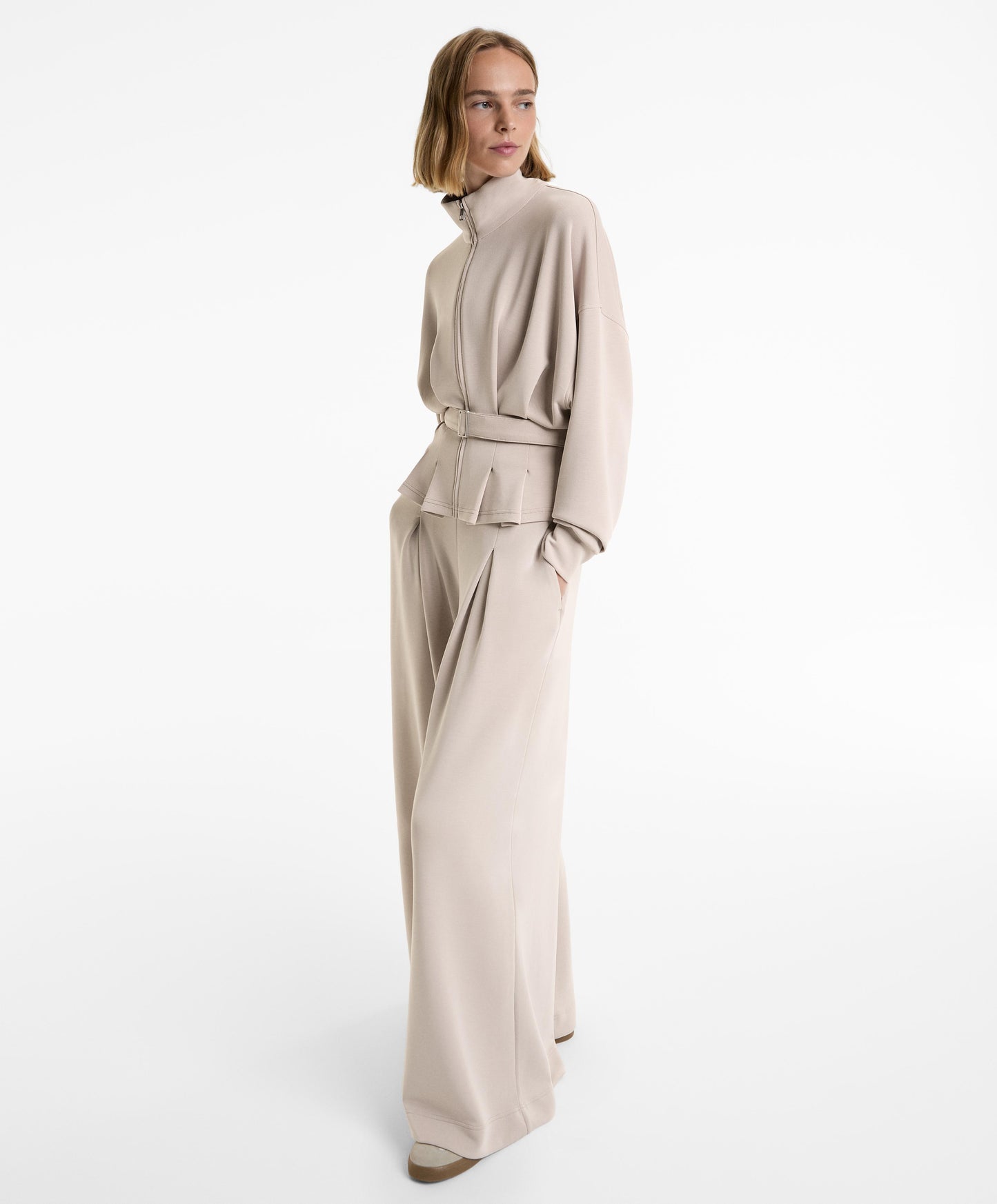 Soft-touch modal belted jacket