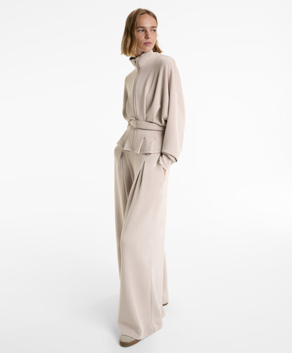 Soft-touch modal belted jacket