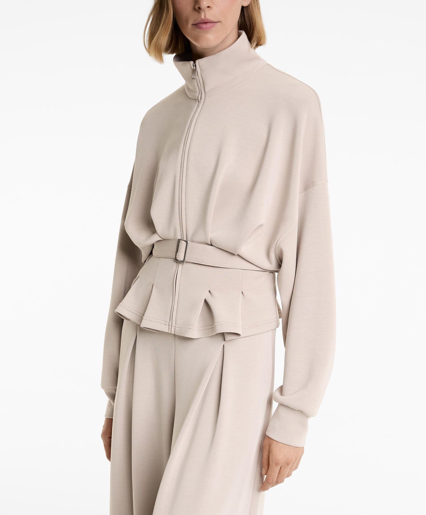 Soft-touch modal belted jacket