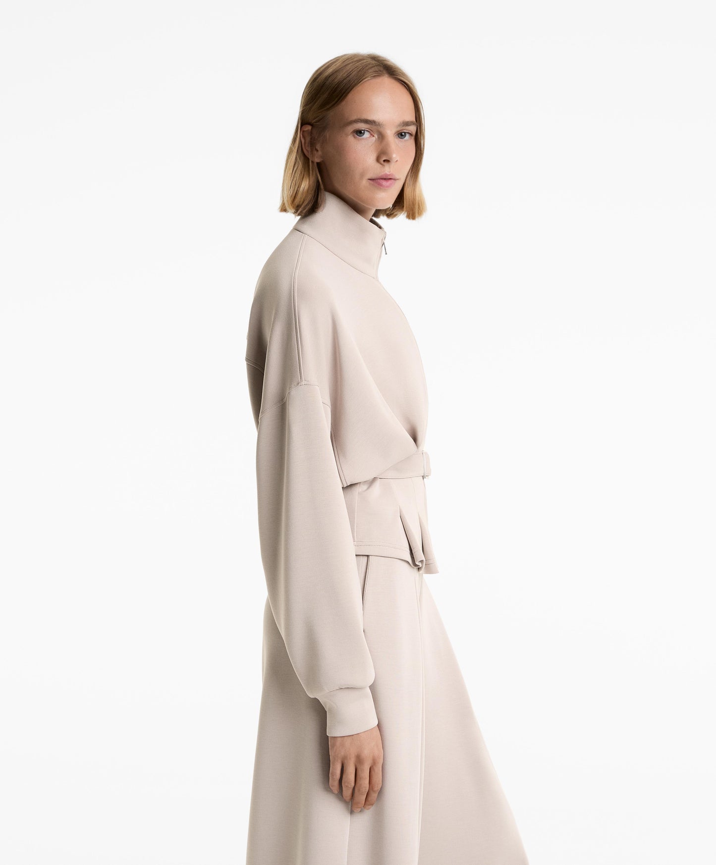 Soft-touch modal belted jacket