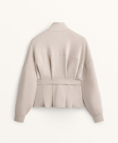 Soft-touch modal belted jacket