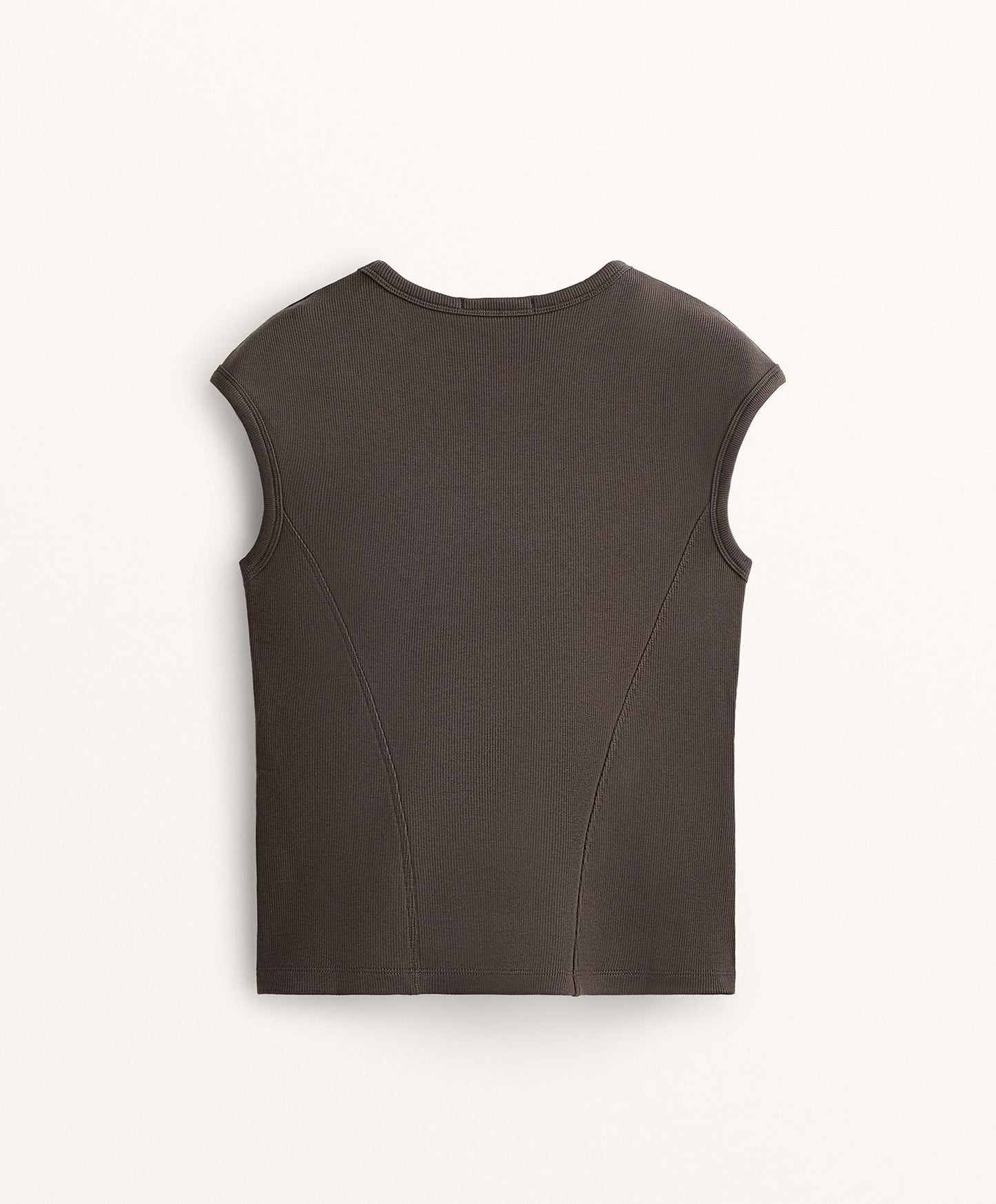 Short sleeve rib T-shirt with cotton and modal