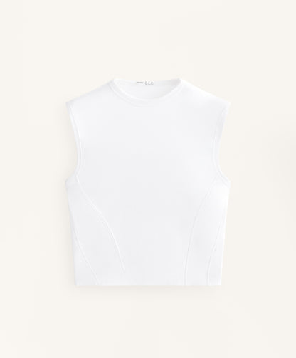 Short sleeve rib T-shirt with cotton and modal
