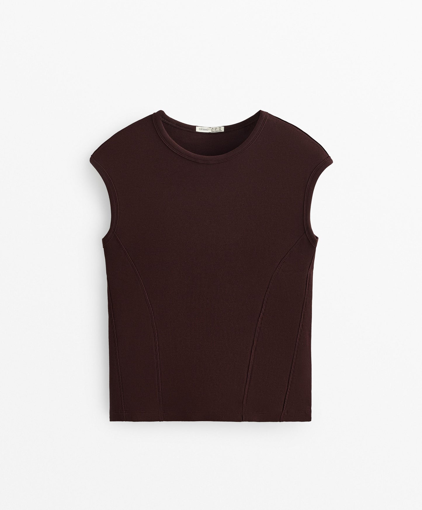 Short sleeve rib T-shirt with cotton and modal