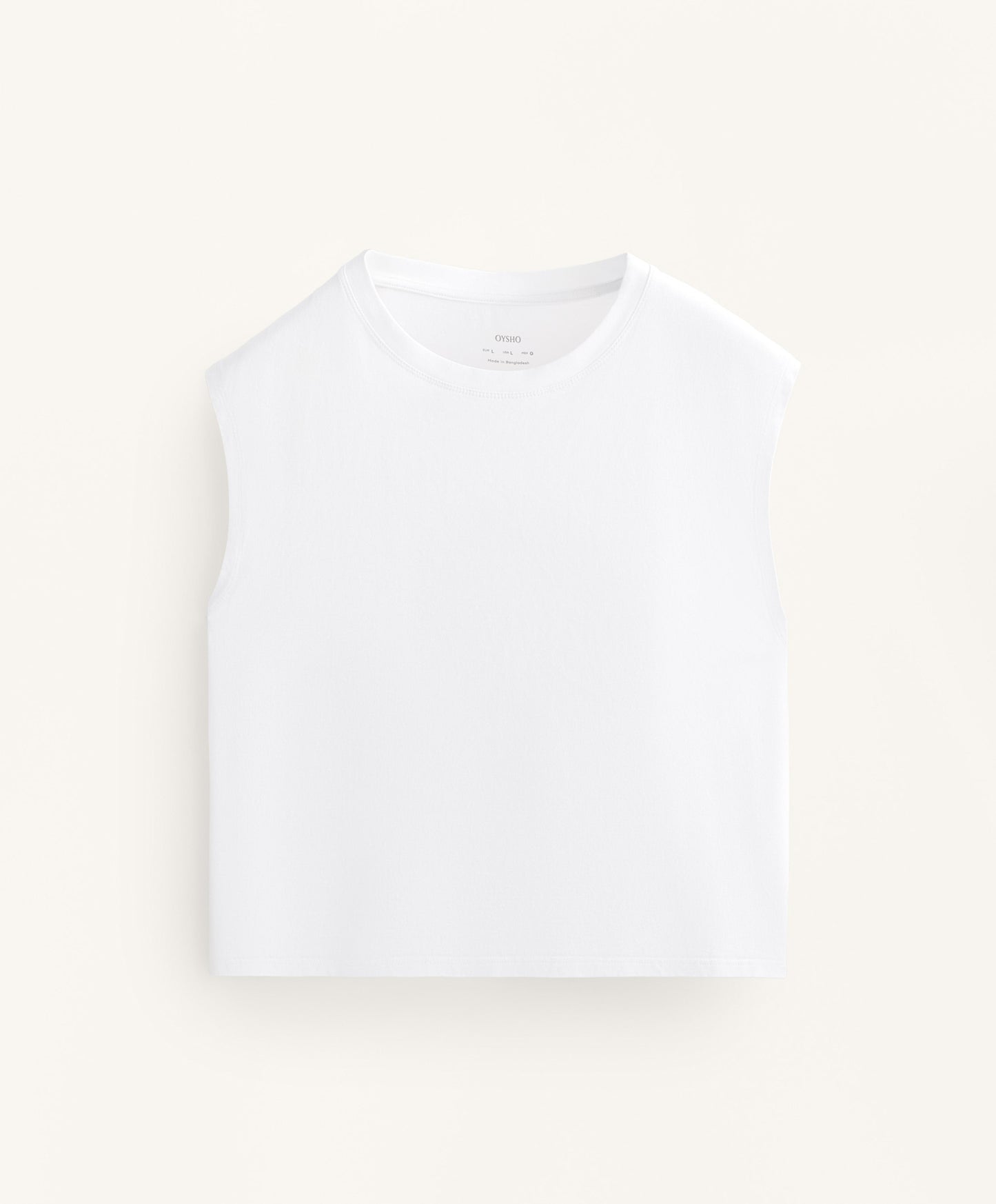 Cotton blend sleeveless T-shirt