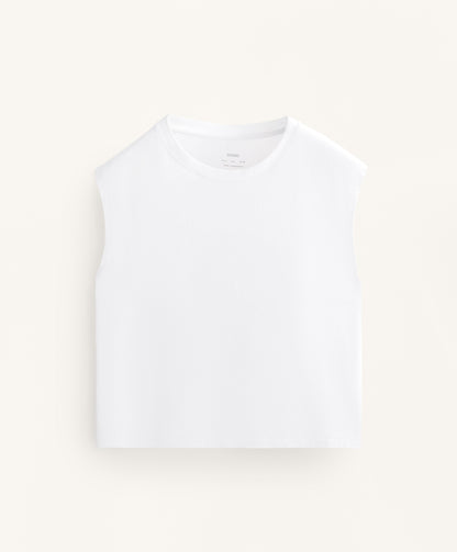 Cotton blend sleeveless T-shirt