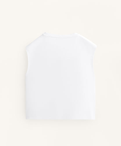 Cotton blend sleeveless T-shirt