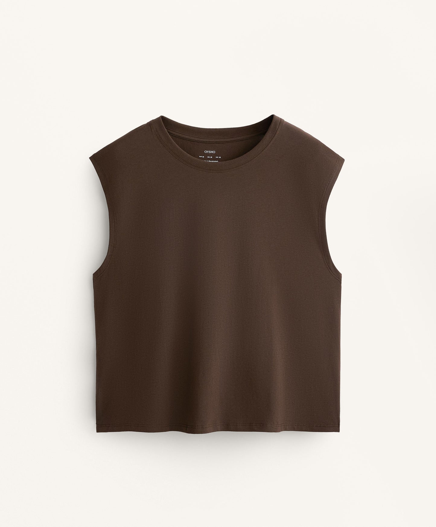 Cotton blend sleeveless T-shirt