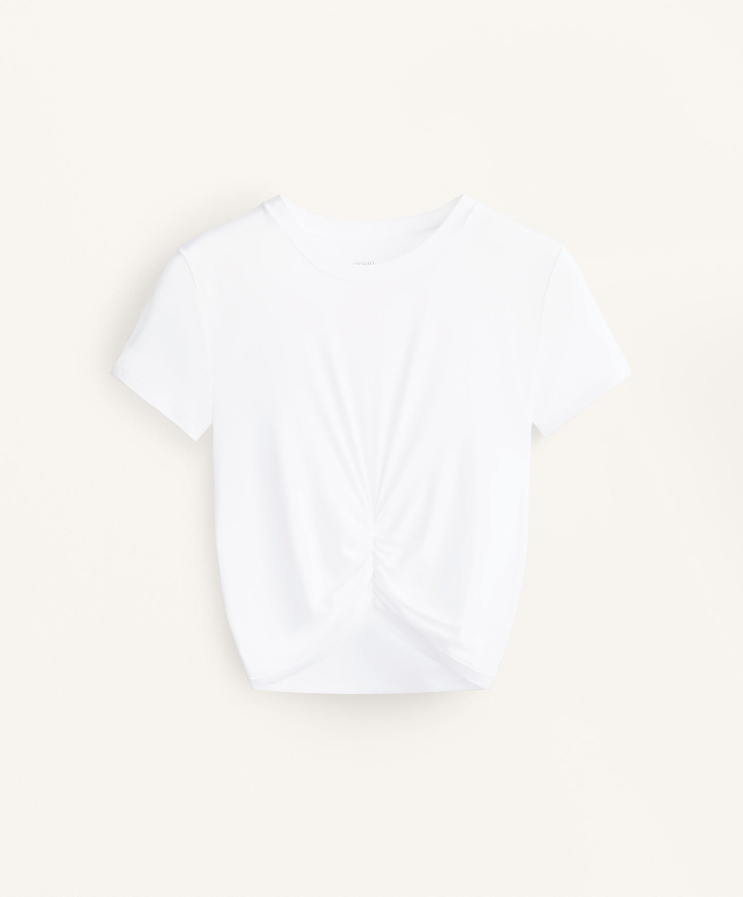 Gathered crop short sleeve T-shirt