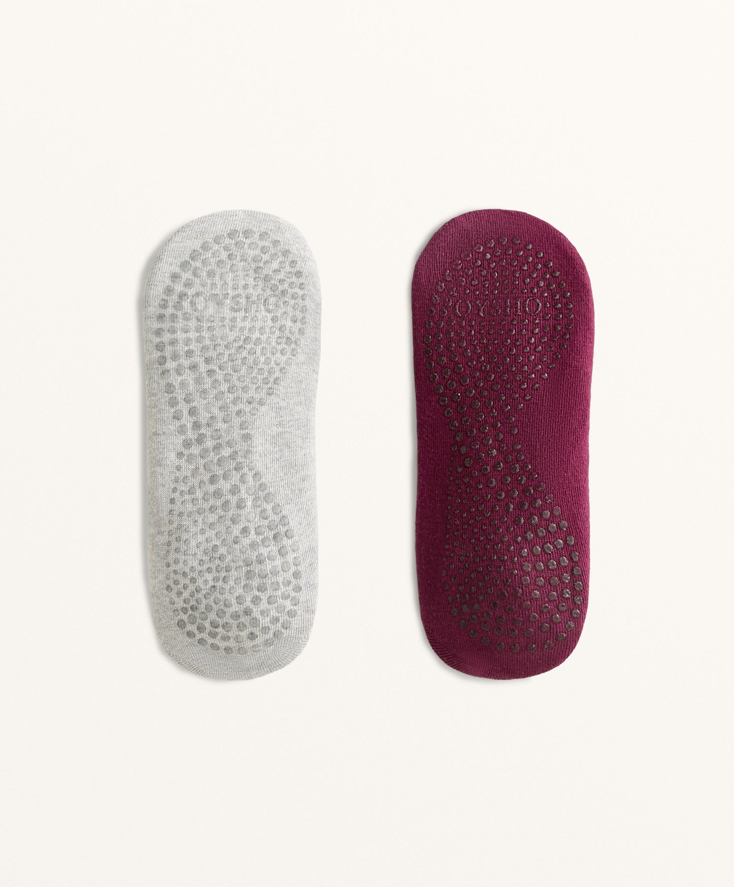 2 pairs of cotton-blend yoga and pilates socks with crossed straps