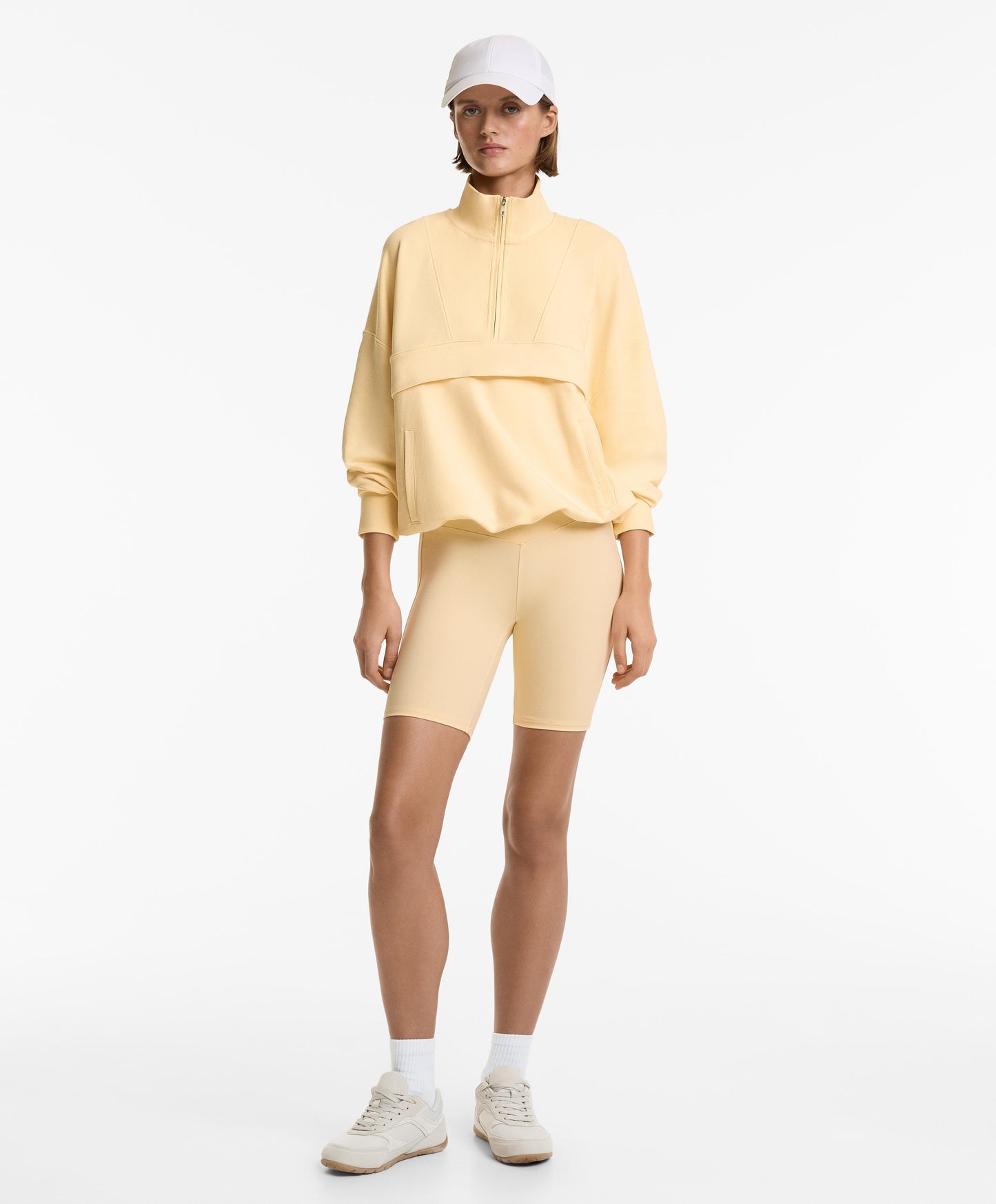 High neck sweatshirt with cotton and modal