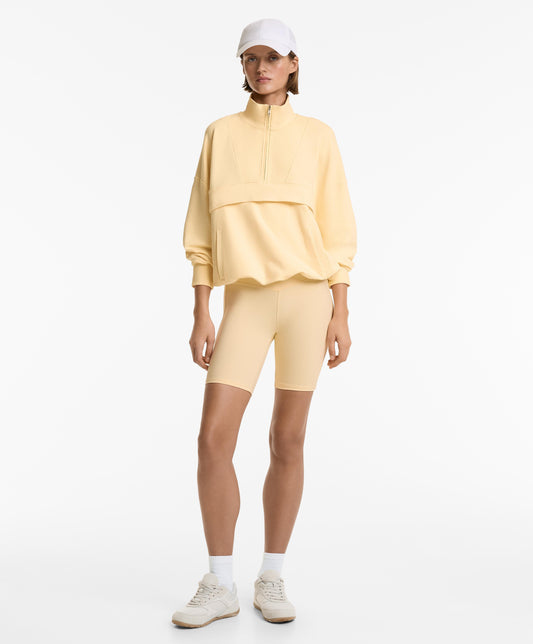 High neck sweatshirt with cotton and modal