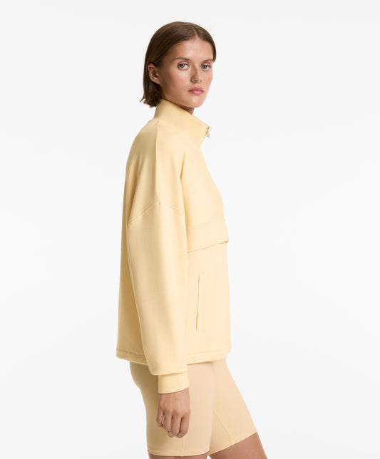 High neck sweatshirt with cotton and modal