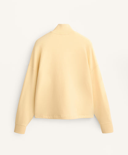 High neck sweatshirt with cotton and modal
