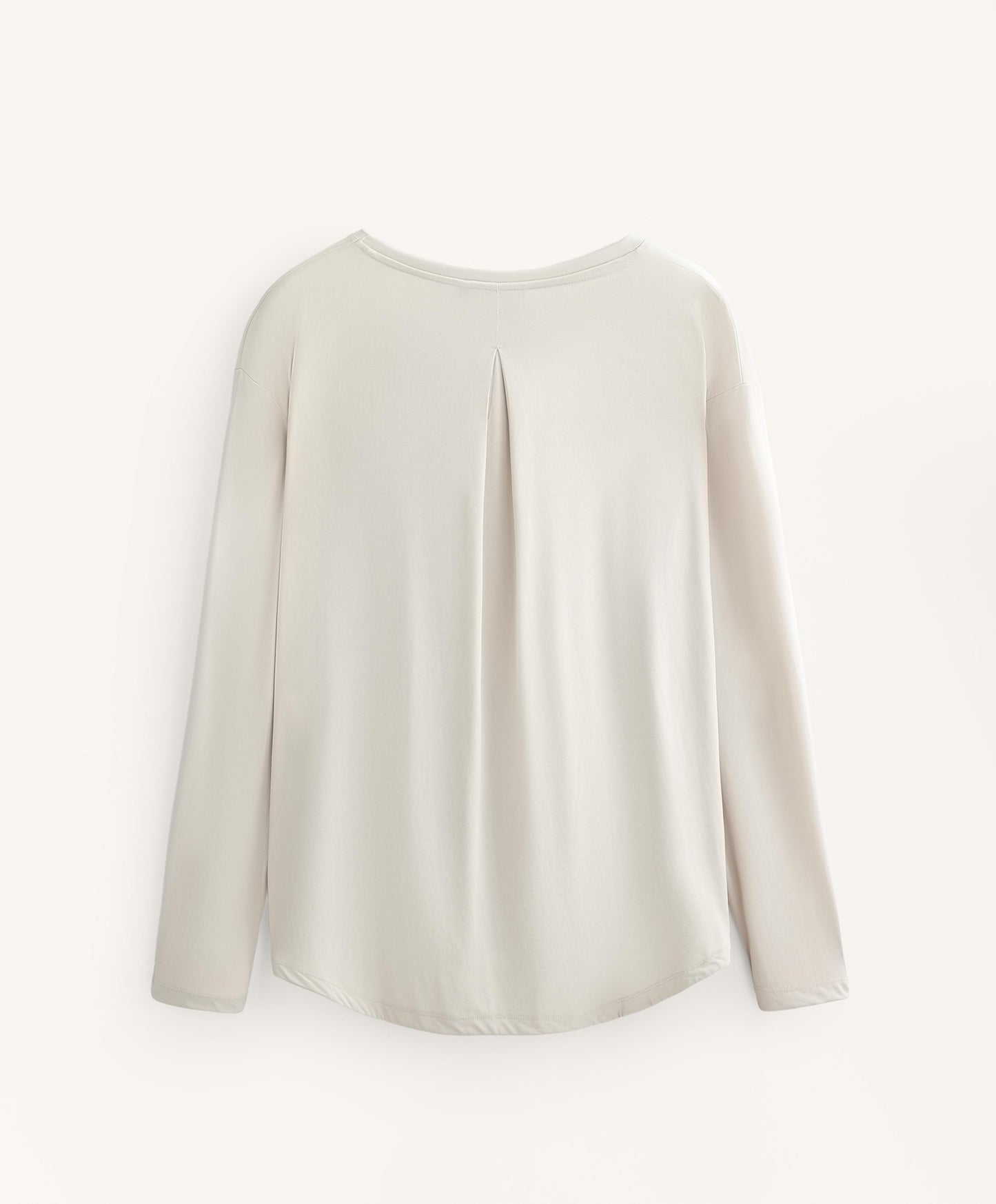 Long sleeve T-shirt with back pleat in a modal blend